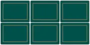 Pimpernel 30.5 x 23 cm MDF with Cork Back Placemats, Set of 6, Classic Emerald