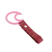 Car Accs JDM Moon Shape TSURIKAWA Pink Ring Red Clouds Nylon Handle Strap X1