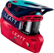 Leatt 8.5 S23, motocross helmet , color: Red/Dark Blue/Turquoise , size: XS