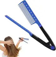 Flat Iron Comb | V-shaped Hair Straightening Comb | Effortless Styling Hair Straightener Brush | Hair Styling Comb For Travelers, Hotels, Home And Seamless Styling