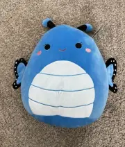 Waverly Blue and Black Butterfly 14" Squishmallow Plush Pillow Easter New W Tags