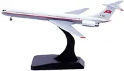 Pre-Built Model Aircraft 13CM 1/400 Scale Miniature Model Collectible Airplane for Korea Airlines Il-62M P-881 Metal Aircraft Replica Miniature Airplane Model
