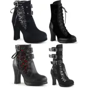 Pleaser Demonia Corseted Triple Buckled Straps Ankle Boot Adult Women Crypto6X