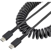 StarTech.com 3ft (1m) USB C Charging Cable, Coiled Heavy Duty Fast Charge & Sync USB-C Cable, High Quality USB 2.0 Type-C Cable,