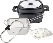 [MasterPro] Foodies Cooking Set 5 Pieces in 1 Multifunctional Set Cast Aluminium Cooking, Grilling, Roasting and Steaming Includes Accessories for All Hob Types