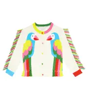[Stella McCartney Kids] Stella McCartney Kids Fringe-trimmed cotton cardigan Y 4 multicoloured