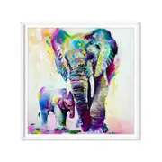 Miico Hand Painted Oil Paintings Animal Elephant Paintings Wall Art For Home Decoration