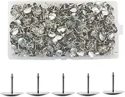 600pcs Silver Drawing Pins, 9.5mm Round Push Pins Iron Thumb Tacks Office Pins Head Nail Pin Doornail Metal Pin Map Tacks Round Head Tack Tone Corkboard Photo Push Pins for Crafts, Home, Office or DIY