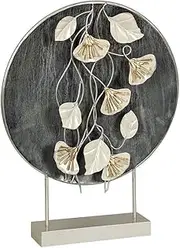 Romimex Decorative Figure Black Metal Leaves 41 x 54 x 11 cm