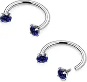 [Goerhsjie] 16g 8/10mm ASTM F136 Titanium Horseshoe Septum Lip Rings Piercings Cartilage Helix Daith Earrings Multicolor Jewelry for Women Men