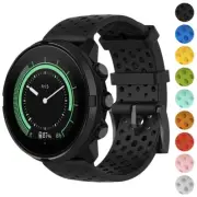 StrapsCo Perforated Rubber Watch Band Strap for Suunto 9/Spartan Sport Wrist HR