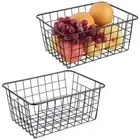 Wire Kitchen Storage Basket 2 Packs Perfect Pantry Organization Accessories