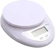 Aiwoodjw 5000g White Digital Home Kitchen Scale for Food 11lb / 5kg 1g Portable Gram Scale Ultra Slim Weigh Foods Diet Weight