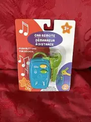 Car Remote Keys Battery Operated Push Buttons Sounds Activated Blue Plastic Toy