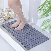 Mumoo Bear Non Slip Shower Pad, Bath Tub Shower Mat, Pet Dog Bathing Non-Slip Mat, Dog Bath Mat, Quick Drain Bathtub Mat with Suction Cups & Drain Holes for Bathroom, 27.1x15.7 Inch Grey