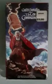 charlton heston THE TEN COMMANDMENTS 2 tape set VHS VIDEOTAPE NEW corner dings