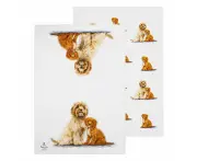 2pc Ashdene Puppy Love Cavoodle Kitchen Tea Towel Dish Cloth 50x70cm White