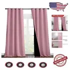 All-Season Blackout Curtains with Thermal Insulation - Set of 2 in Crystal Pink