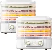 2025 New Home Food Freeze Dryer with Digital Adjustable Timer and Temperature Control Food Dehydrator for Meat and Vegetables Candy and Snack Dryer (white,2 PCS)