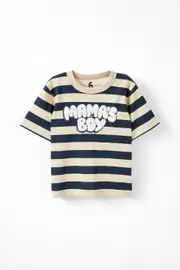 [Cotton On Kids] Cotton On Kids - Jonny Short Sleeve Graphic Print Tee - Rainy day/squid ink stripe/mama's boy 5 RAINY DAY/SQUID INK STRIPE/MAMA S BOY