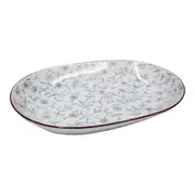Vine Ceramic 19.5cm Food Serving Plate Dish Oval Decorative Tableware White