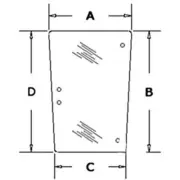 A-3302705M5 Side Glass - Fits Massey Ferguson Tractor