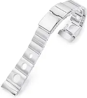 [MiLTAT] Metal bracelet compatible with Seiko Alpinist SARB017, rollball version II, silver, L