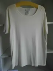 Woman's Top, 1X, Jaclyn Smith, Off White