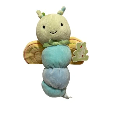 Carter's Child of Mine 9” Plush Musical Caterpillar Yellow Green Pull String Toy