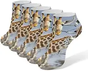 [LPSADGF] Giraffe Socks Low Cut Ankle Sock Athletic Running Low Cut Socks Thin Soft Ankle Socks Unisex, White, One Size Short, White, One Size Short