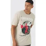 Mens Stone Oversized Linkin Park Band License Print T-Shirt