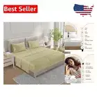 5-Piece Split King Size Egyptian Cotton Sheet Set with Deep Pockets - Seafoam