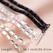 A Pair of Acrylic Crystal Bra Shoulder Strap Elastic Adjustable Detachable Multi