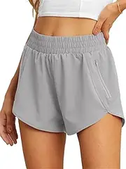 [PrinStory] Women's 2 in 1 Flowy Running Shorts High Waisted Quick Dry Sport Gym Biker Shorts Athletic Tennis Skirts with Pockets