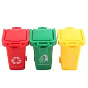 Toy Vehicles Garbage Truck's Trash Cans, 3 Pack Toy Garbage Truck Replacement Parts, Simulated Trash Can 3 colors