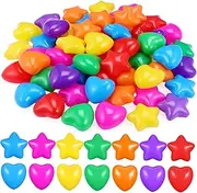 Gatuida 60pcs Ocean Balls Star Heart Shaped Creative Play Balls for Crush Plastic Swimming Pools Indoor Play and Learning Activities