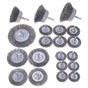 20 Pack Wire Brush Wheel for Drill Set, Wire Brush for Drill 1/4 Inch Hex Shank