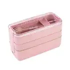 Bento Container Lunch Case Large Capacity 3-layer Box Set with Fork Spoon