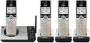 AT&T CL82407 DECT 6.0 4-Handset Cordless Phone for Home 4 Handsets, Silver
