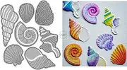 DzIxY Conch Shells Metal Cutting Dies for Card Making Kit Embossing Paper Die Cuts Scrapbook Machine Stencils Storage Pockets Supplies