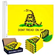 G128 5 Pack: Gadsden Don't Tread On Me Flag 16x24 In Double Sided Embr 210D Poly