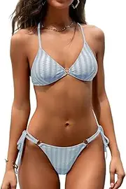 [Generic] Women's String Triangle Bikini Set Sexy Two Piece Swimsuit Tie Side Bottom Bathing Suit