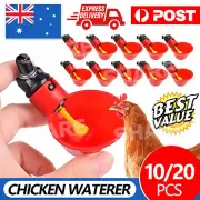 10/20x Automatic Cups Water Feeder Drinker Chicken Waterer Poultry Chook Bird