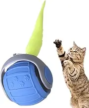 Interactive Cat Toy | Smart Pat Activated Chasing Toy,USB Charging Kitten Training Ball with Tail for Teeth Care Hunting Simulation Floor Play Boredom Relief