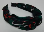 Locks & Mane Fashion Wide Knotted Headband Green Forest Themed Print