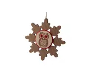 Melrose 7" Rustic Embroidered Craft Snowflake Owl Stamp Christmas Ornament