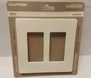 Lutron Claro 2 Gang Wall Plate Gloss Light Almond CW-2B-LA - No Visible Screws!
