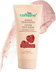 mc.affeine Berries Brightening Coffee Face Scrub For Glowing Skin | Gently Exfoliates, Smoothes & Improves Skin Tone | Removes Tan&Dead Skin | Tan Removal Face Scrub | Non-Drying For Women & Men-75Gm
