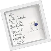 Friendship Stone Ornament | Decorative Art Photo Frame decor | Expertly Handcrafted Friendship Sea Glass Artwork | Friendship Sea Glass Stone for Shelf, Window Decoration