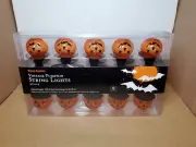 World Market (10) Vintage Style Pumpkin String Lights Jack-o-lantern w/Witch Hat